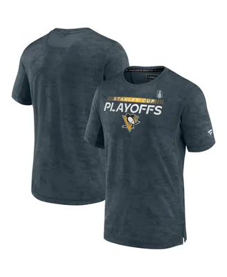 Men's Fanatics Charcoal Pittsburgh Penguins Authentic Pro 2022 Stanley Cup Playoffs T-shirt
