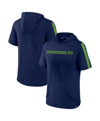 Men's Fanatics Blue Seattle Sounders Fc Definitive Victory Short-Sleeved Pullover Hoodie