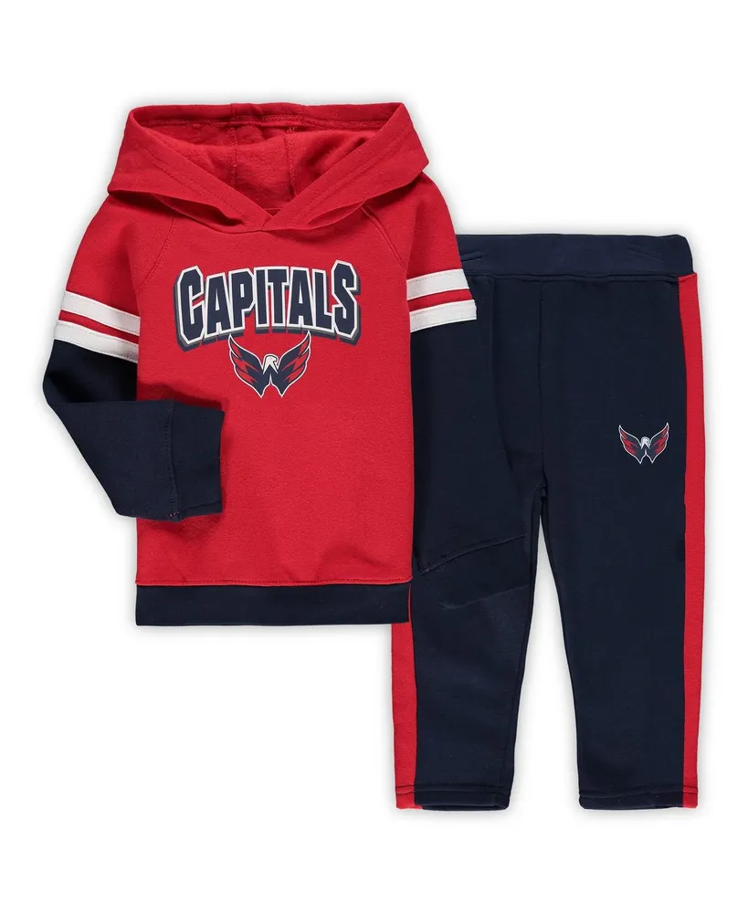 Toddler Boys Red, Navy Washington Capitals Miracle On Ice Raglan Pullover Hoodie and Pants Set