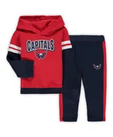 Toddler Boys Red, Navy Washington Capitals Miracle On Ice Raglan Pullover Hoodie and Pants Set