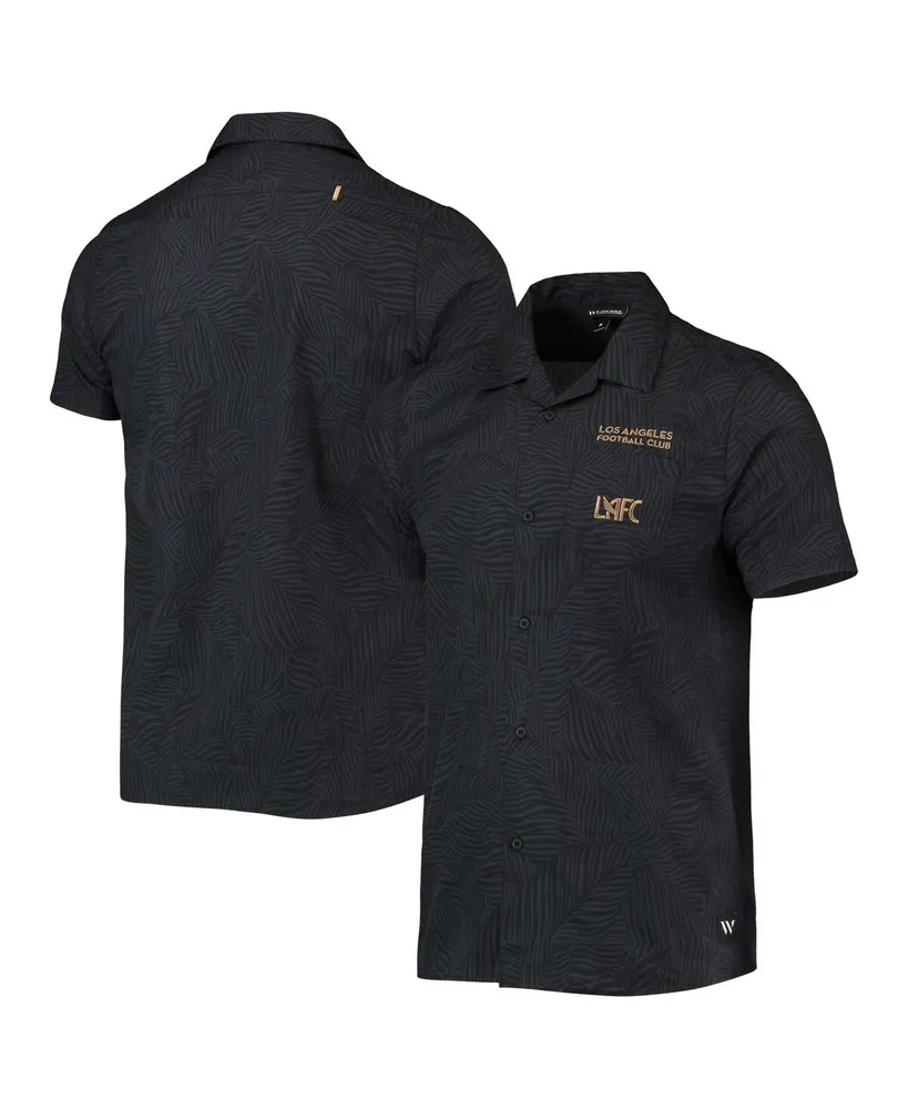 Men's The Wild Collective Black Lafc Abstract Palm Button-Up Shirts