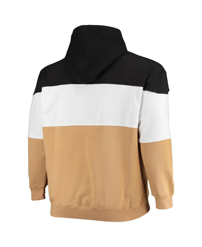 Men's Fanatics Black, Gold Vegas Golden Knights Big and Tall Colorblock Fleece Hoodie