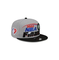 Men's New Era Gray/Black Boston Celtics 2022 Eastern Conference Champions Locker Room 9FIFTY Snapback Adjustable Hat