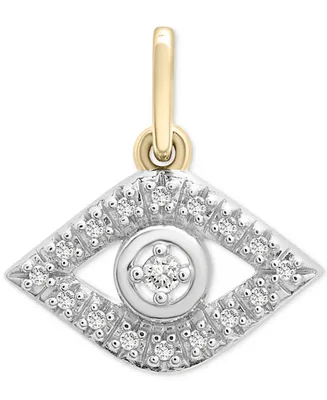 Wrapped Diamond Evil Eye Charm Pendant (1/20 ct. t.w.) in 10k Gold, Created for Macy's