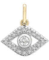 Wrapped Diamond Evil Eye Charm Pendant (1/20 ct. t.w.) in 10k Gold, Created for Macy's