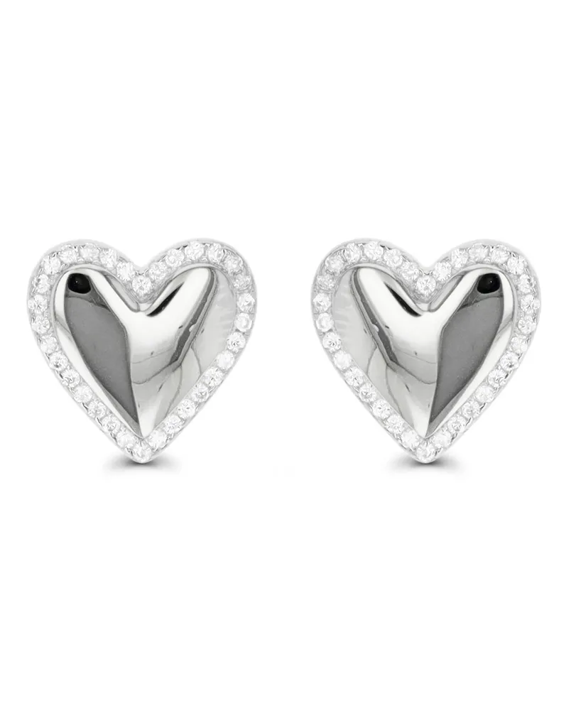 Heart Stud Earrings in 14K Gold Plated or Sterling Silver