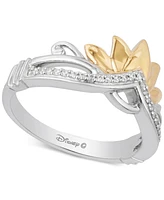 Enchanted Disney Fine Jewelry Diamond Tiana Ring (1/10 ct. t.w.) in Sterling Silver & 10k Gold