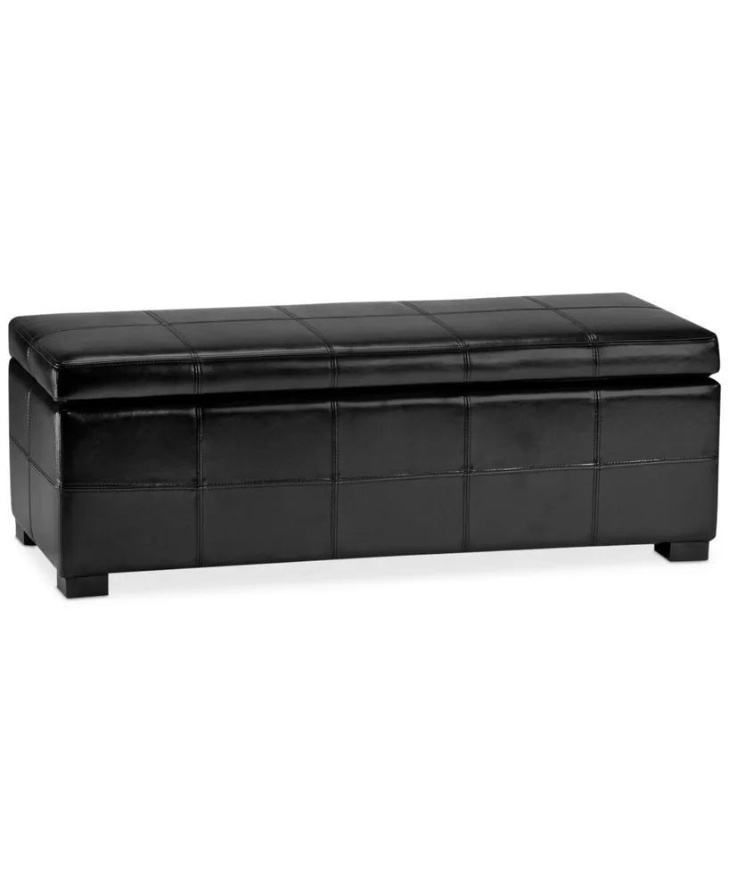 Aurora Faux Leather Storage Bench