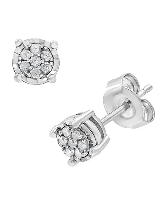 Diamond Cluster Stud Earrings (1/4 ct. t.w.) in 10k White Gold