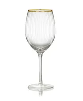 Rocher All Purpose Wine Glasses, Set of 4, 21 Oz - Clear, Gold