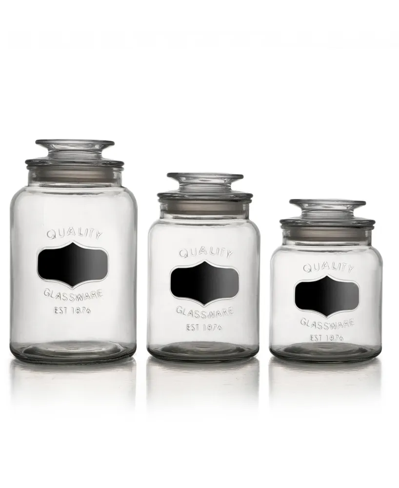 Style Setter Chalkboard Glass Canister, Set of 3