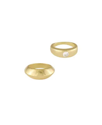Ettika Women's 18k Gold Plated Statement Band Ring Set