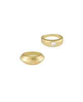 Ettika Women's 18k Gold Plated Statement Band Ring Set