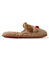 Dearfoams Men's Holiday Novelty Christmas Reindeer Scuff Slipper