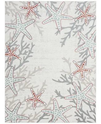 Global Rug Designs Aquatic Coral 18386 7'10" x 10'2" Outdoor Area Rug