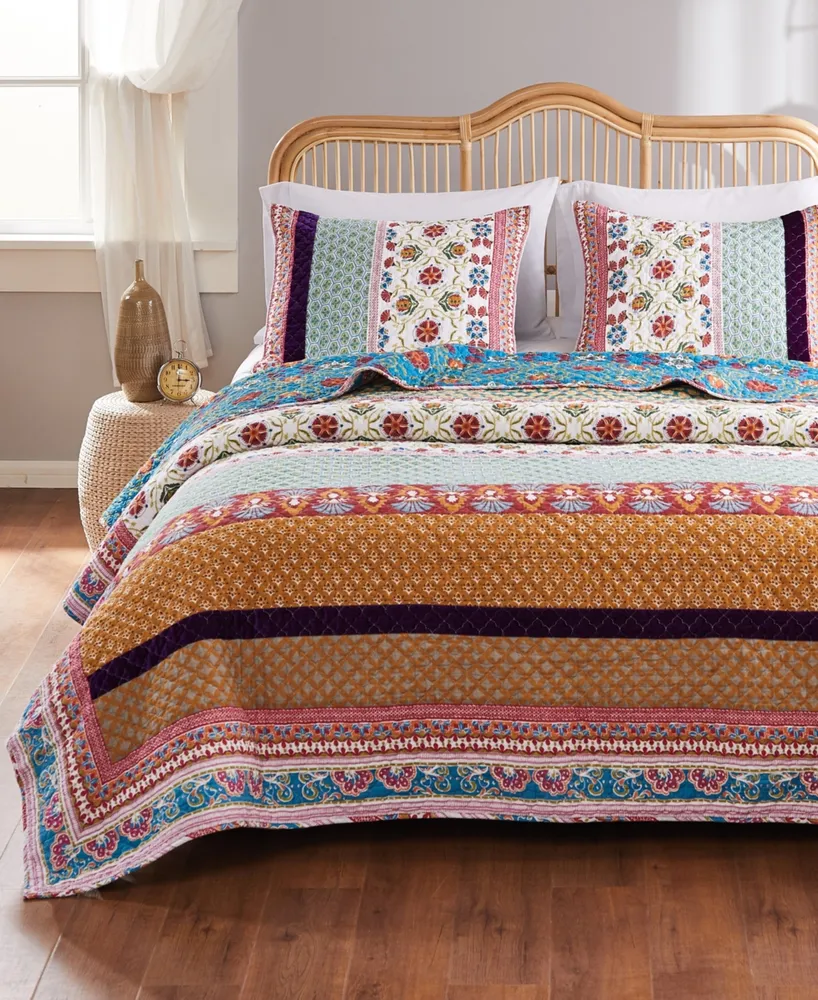 Greenland Home Fashions Thalia Quilt Set, 3-Piece Full - Queen