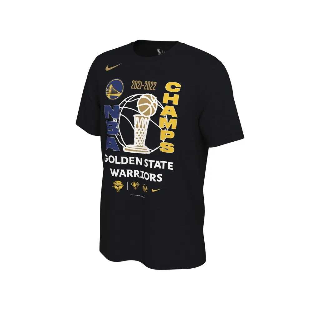 Nike Men's Black Golden State Warriors 2022 NBA Finals Champions Trophy  Celebration T-shirt