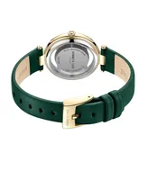Kenneth Cole New York Women's Transparency Green Genuine Leather Strap Watch 34mm