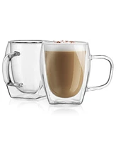 Godinger Contessa Cappuccino Double Wall Mugs, Set of 2