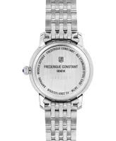 Frederique Constant Women's Swiss Slimline Moonphase Stainless Steel Bracelet Watch 30mm