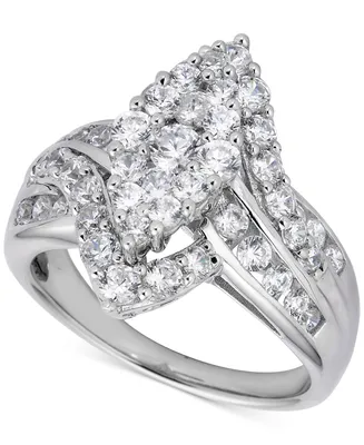 Promised Love Diamond Crossover Promise Ring (1/4 ct. t.w.) in Sterling  Silver and 14k Rose Gold - Macy's