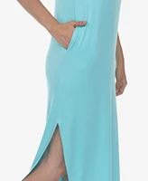 Women's Short Sleeve V-Neck Maxi Dress