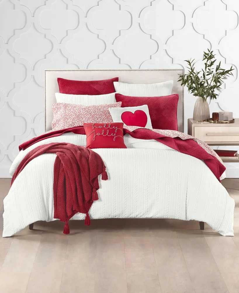 Charter Club Damask Designs Cable Knit 3-Pc. Duvet Cover Set, King, Created for Macy's