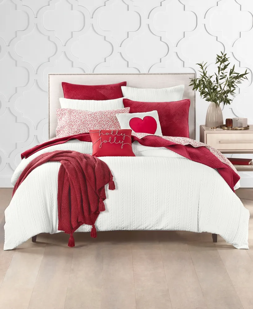Charter Club Damask Designs Cable Knit 2-Pc. Duvet Cover Set, Twin, Created for Macy's