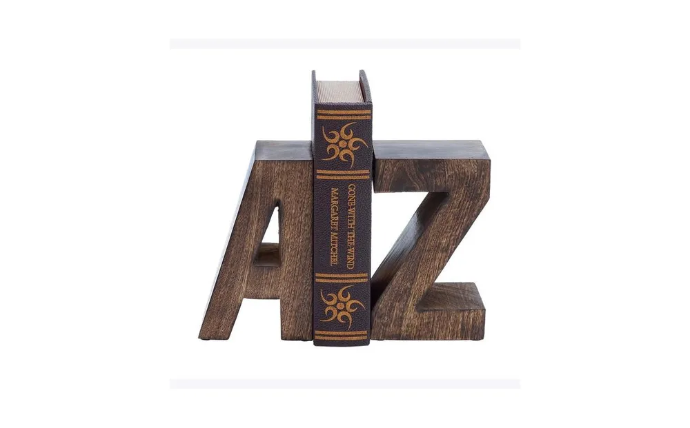 Contemporary A-z Bookends, Set of 2