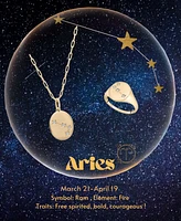 Wrapped Diamond Aries Constellation 18" Pendant Necklace (1/20 ct. tw) in 10k Yellow Gold, Created for Macy's