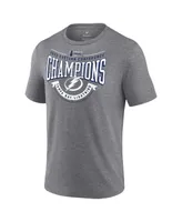 Men's Fanatics Heathered Gray Tampa Bay Lightning 2022 Eastern Conference Champions Go Ahead Goal Tri-Blend T-shirt