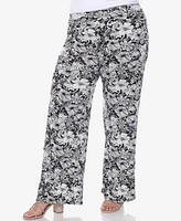 White Mark Plus Floral Paisley Palazzo Pants