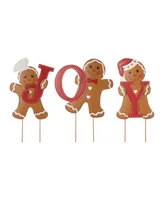 Glitzhome 46.75" Metal Joy Gingerbread Man Yard Stake