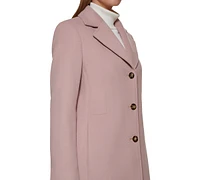 Calvin Klein Womens Single-Breasted Wool Blend Coat