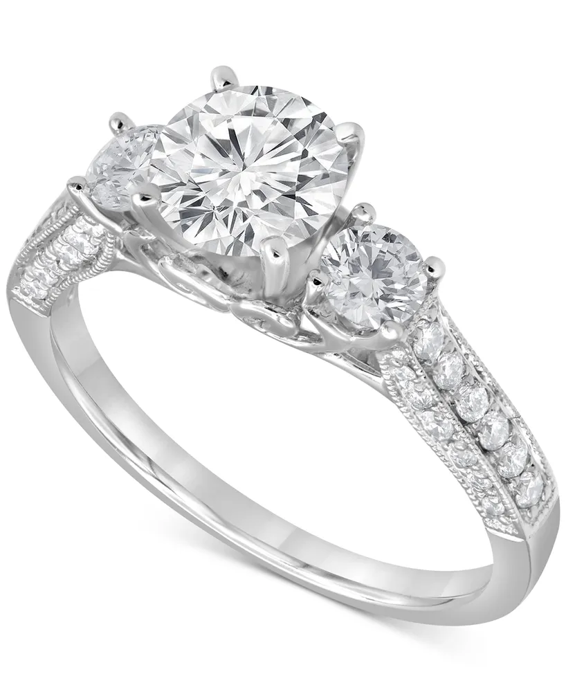 4-Prong Solitaire Channel-Set Side-Stone Diamond Engagement Ring |  Wholesale Diamonds