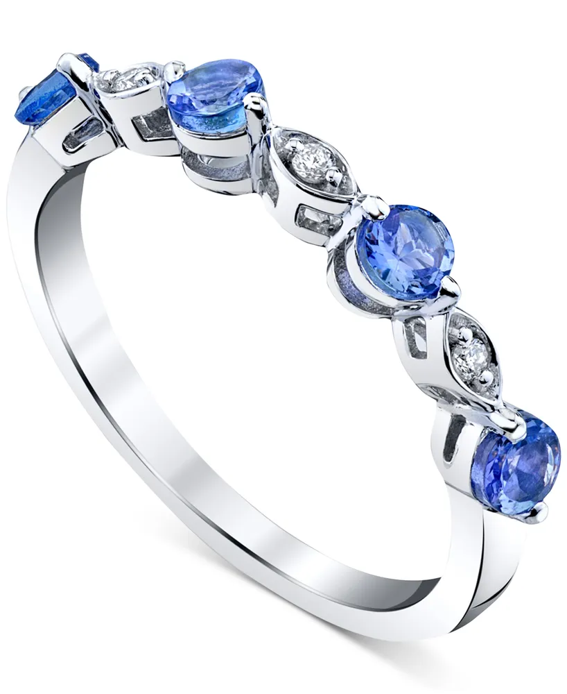 Tanzanite (5/8 ct. t.w.) & Diamond Accent Ring in 14k White Gold