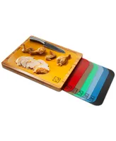 Seville Classics Bamboo Cutting Board & Flexible Food Mats Set