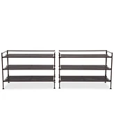 Seville Classics 2-Pk. 3-Tier Stackable 9-Pair Resin Slat Shoe Rack