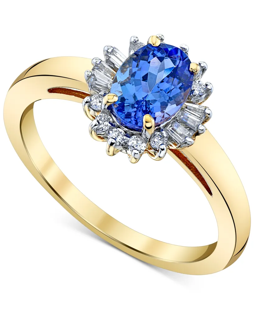 Tanzanite (1 ct. t.w.) & Diamond (1/5 ct. t.w.) Halo Ring in 10k Ring