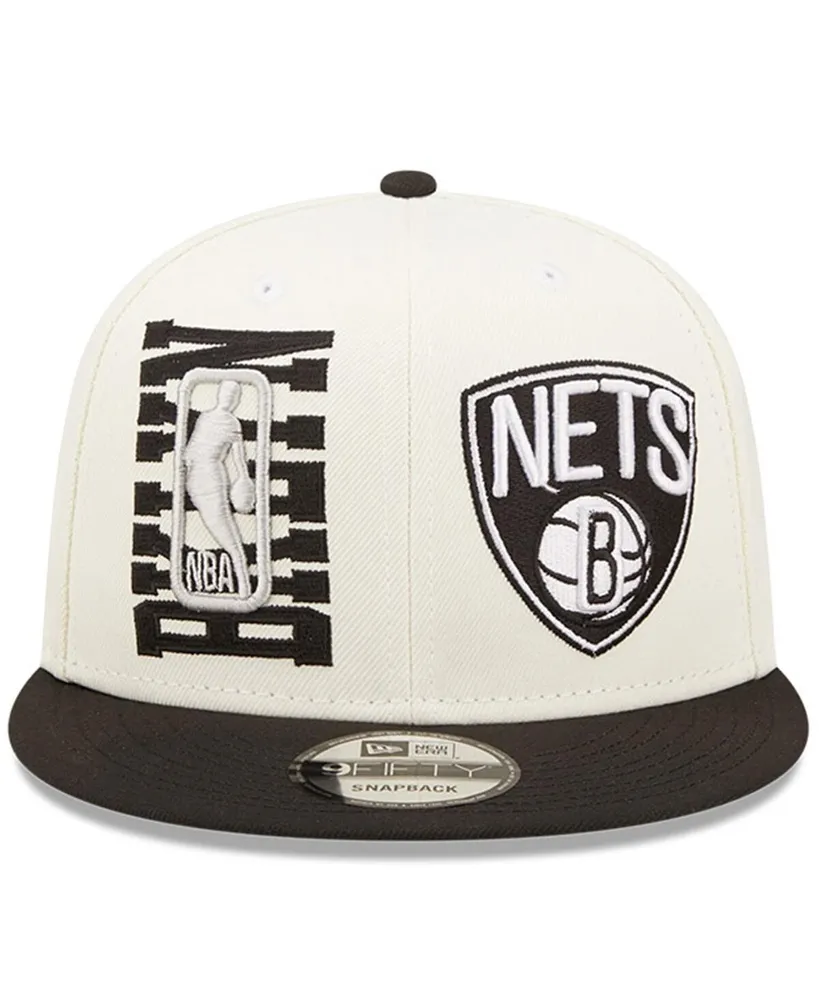 Men's New Era Cream and Black Brooklyn Nets 2022 Nba Draft 9FIFTY Snapback Adjustable Hat