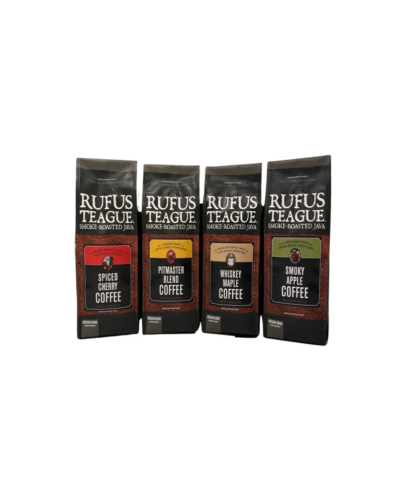 Alder Creek Gift Baskets Rufus Teague Smoke-Roasted Coffee Variety, Set of 4