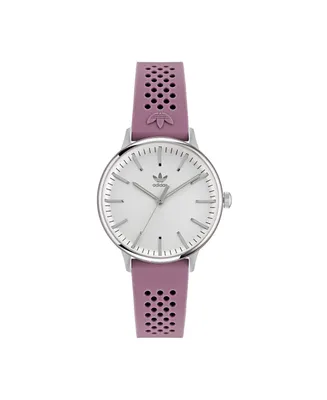 adidas Unisex Three Hand Code One Small Pink Silicone Strap Watch 35mm