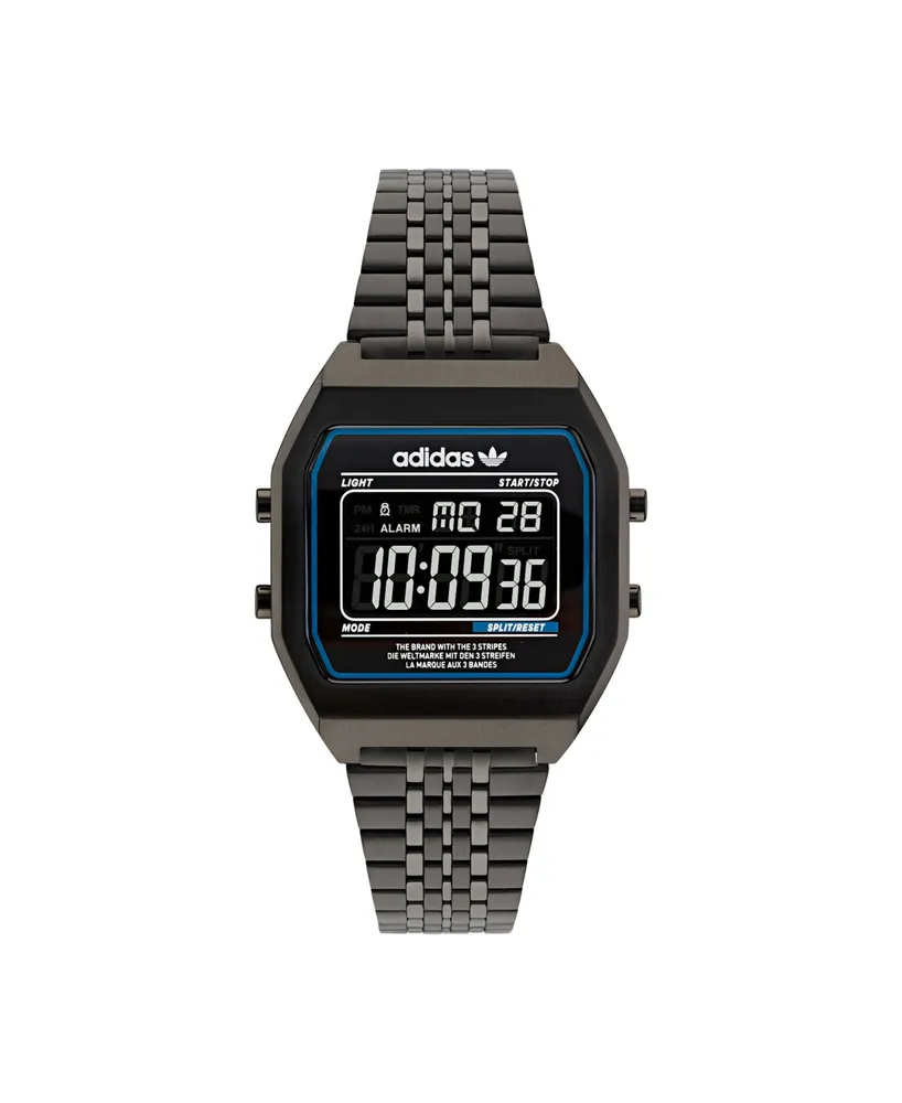 adidas Unisex Digital Two Black Stainless Steel Bracelet Watch 36mm