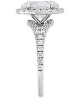 Grown With Love Igi Certified Lab Diamond Oval-Cut Halo Engagement Ring (3 ct. t.w.) 14k White Gold