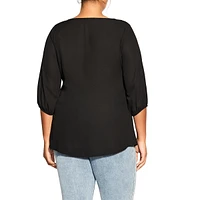 Plus Fling Elbow Sleeve Top