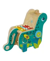 Manhattan Toy Company Wooden Dinosaur Toddler and Preschool Musical Instrument and Activity Toy Set, 7 Piece