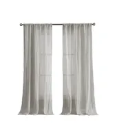 French Connection Charter Crushed 100" x 84" Rod Pocket Window Curtain Pairs