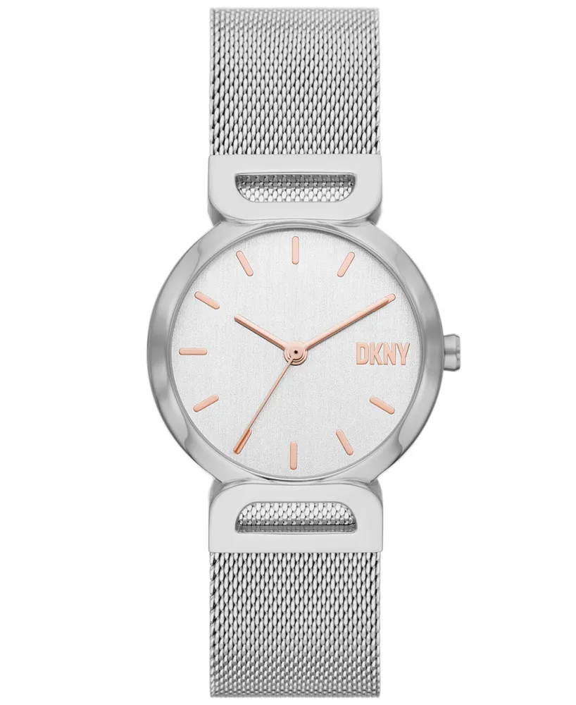 Dkny Women's Downtown D Three-Hand Stainless Steel Bracelet Watch, 34mm - Silver
