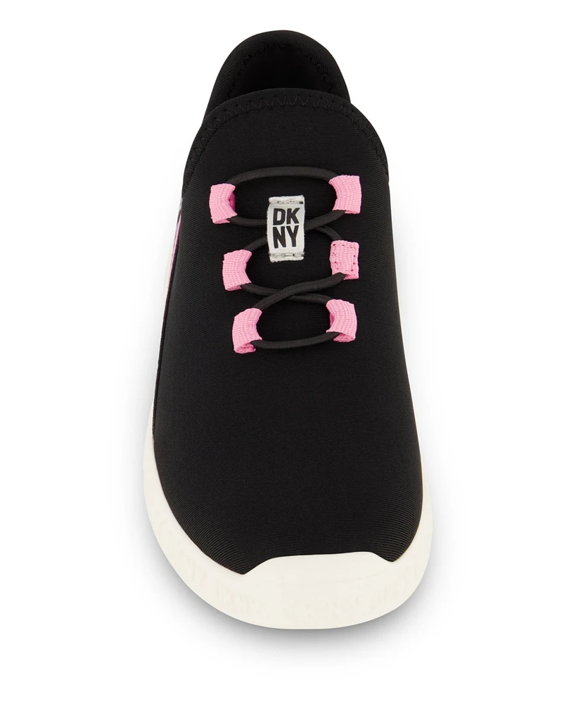 Dkny Big Girls Elastic Laces Slip On Athletic Sneakers