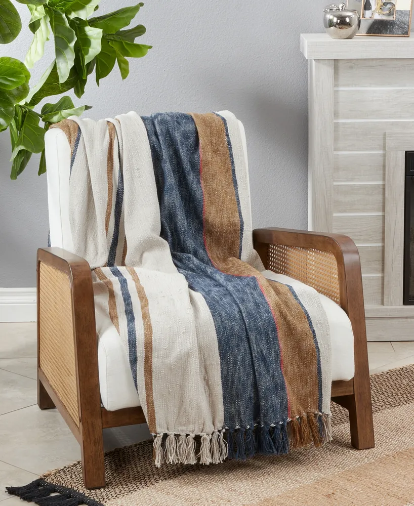 Saro Lifestyle Striped Design Throw, 68" x 52"